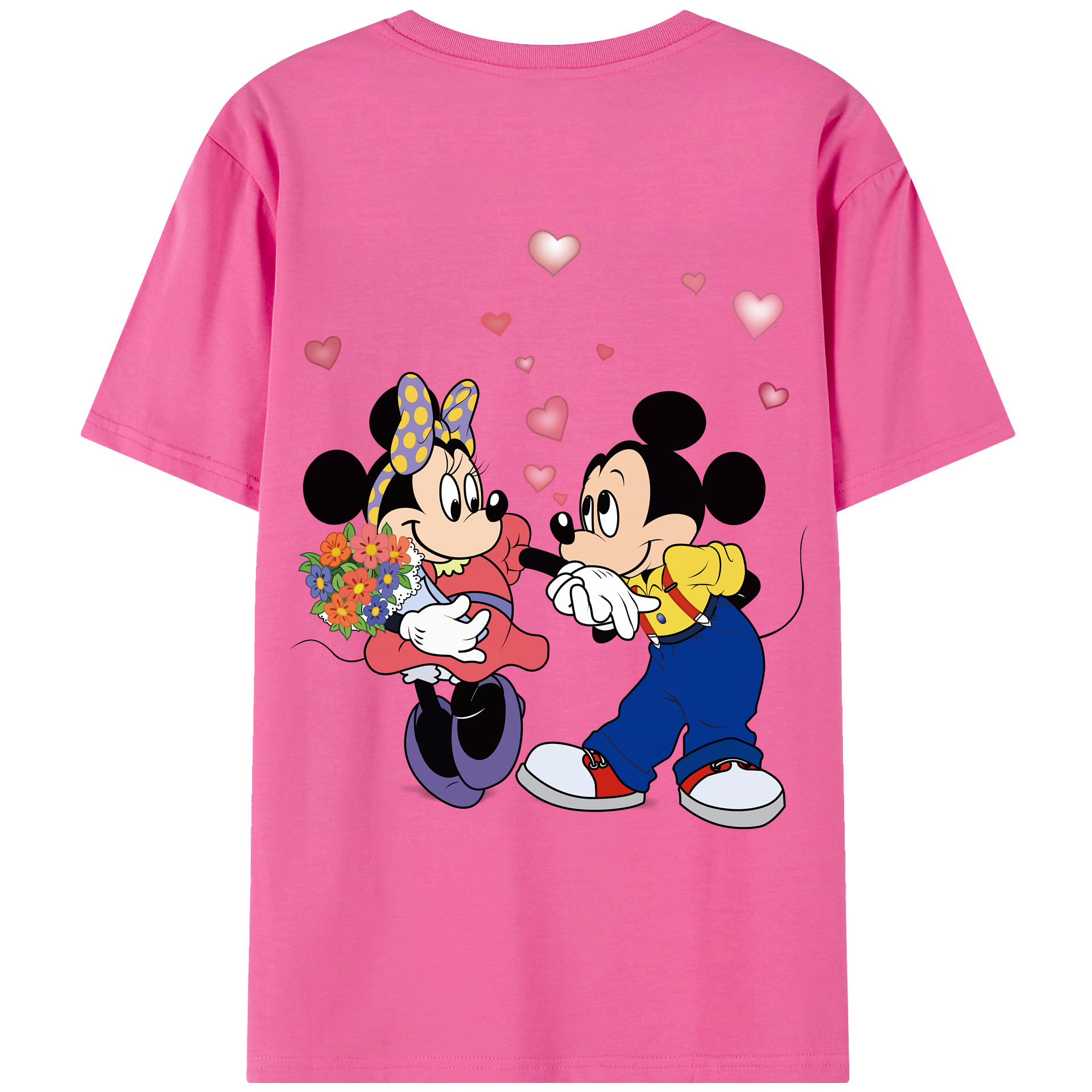 （画像用） ミッキーマウス Mickey Mouse レディース半袖Tシャツ(バックプリント)